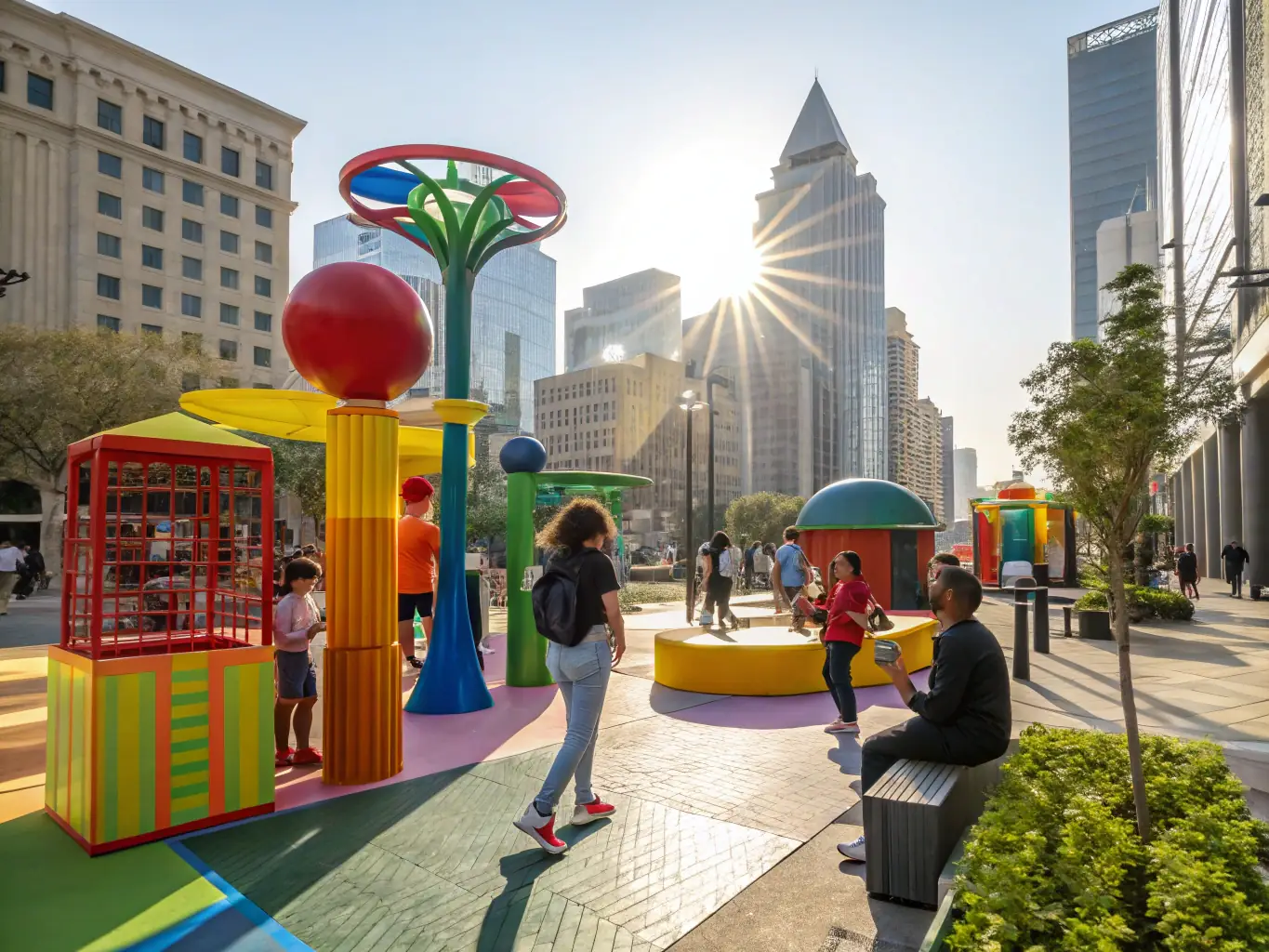 A dynamic image of an artistic event organized by ABQDV, featuring vibrant colors, creative installations, and engaged participants, emphasizing the association's commitment to cultural exchange.